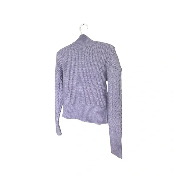 🔴 5 for $40 SALE! 
Kendall Kylie Blue Turtleneck Cropped CableKnit Sweater Sz M - Picture 5 of 14